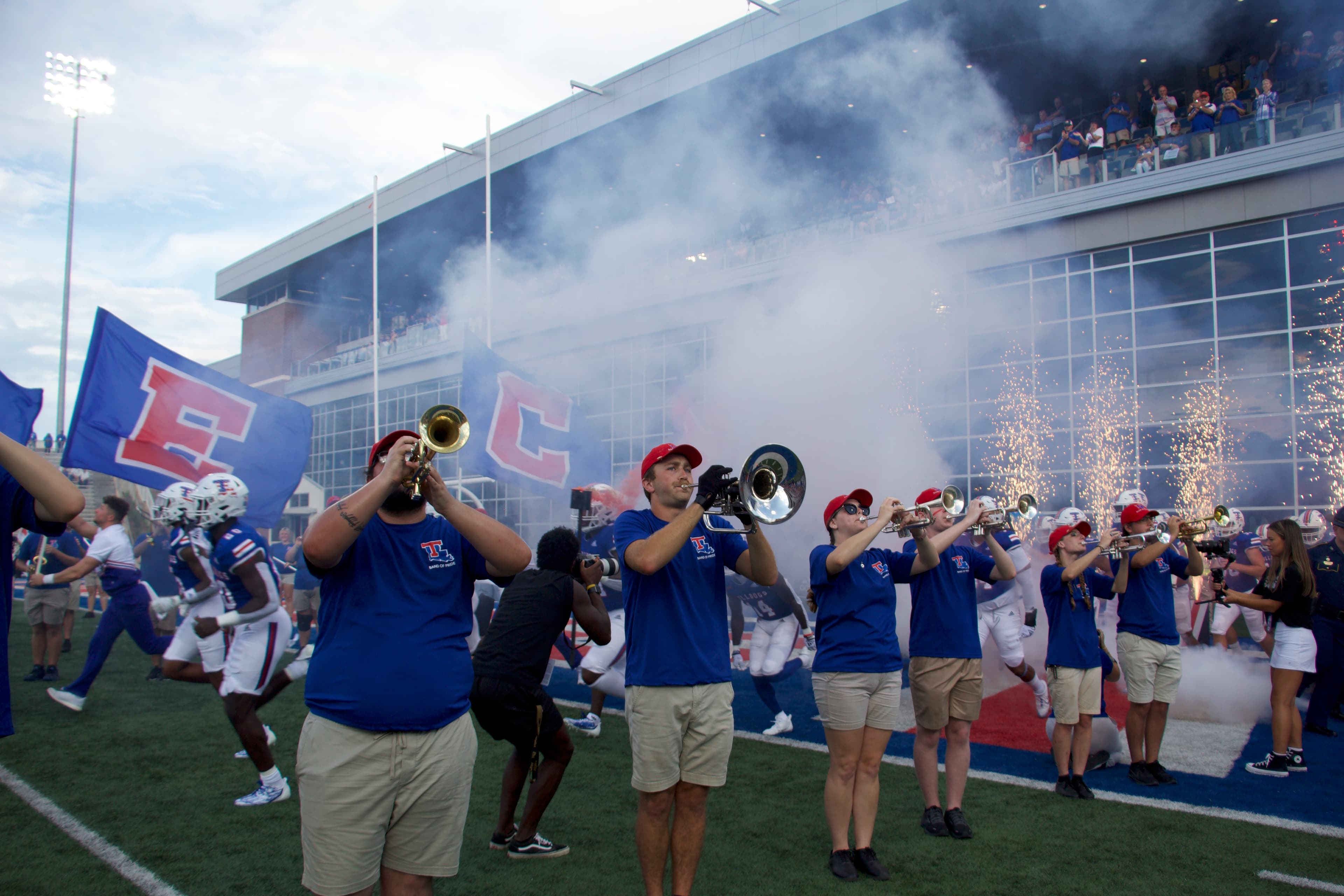 The Band of Pride performing on the field